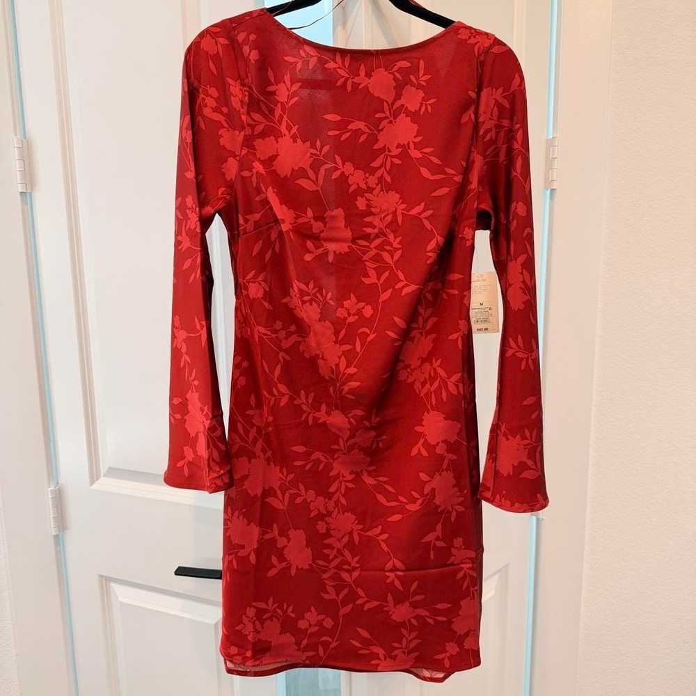 NEW  Red Floral Cutout Mini Dress Size X-Large